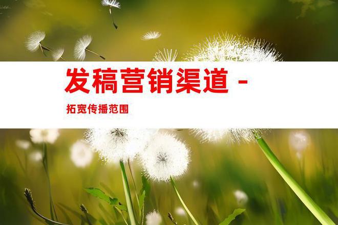 文发布发稿营销渠道带来全新传播体验尊龙凯时产品宣传通稿直发！媒体软(图1)